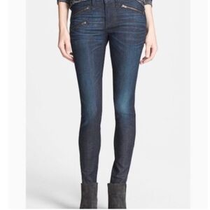 Rag & Bone Women's 29 Jean Dark Wash Kensington W1522K520ND Dark Zippers Moto